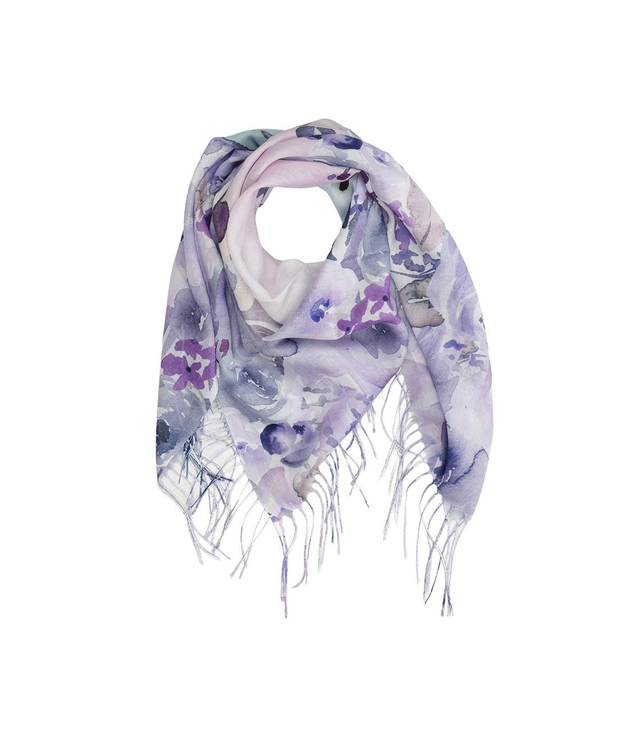 Women's scarf with floral pattern 100x100