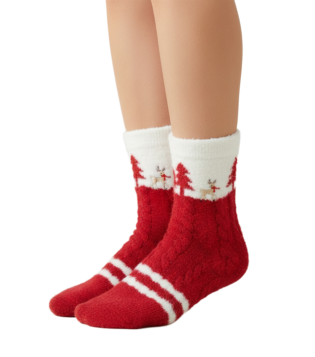 Women's Christmas alpaca socks - long, warm