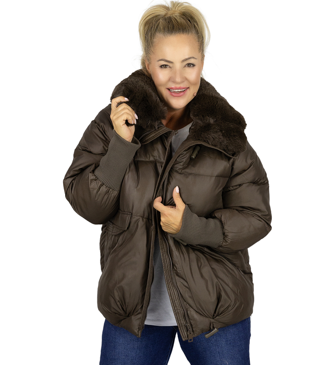 Winter jacket with decorative fur on the collar FIBI
