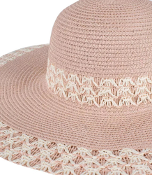 Fashionable large braided openwork hat