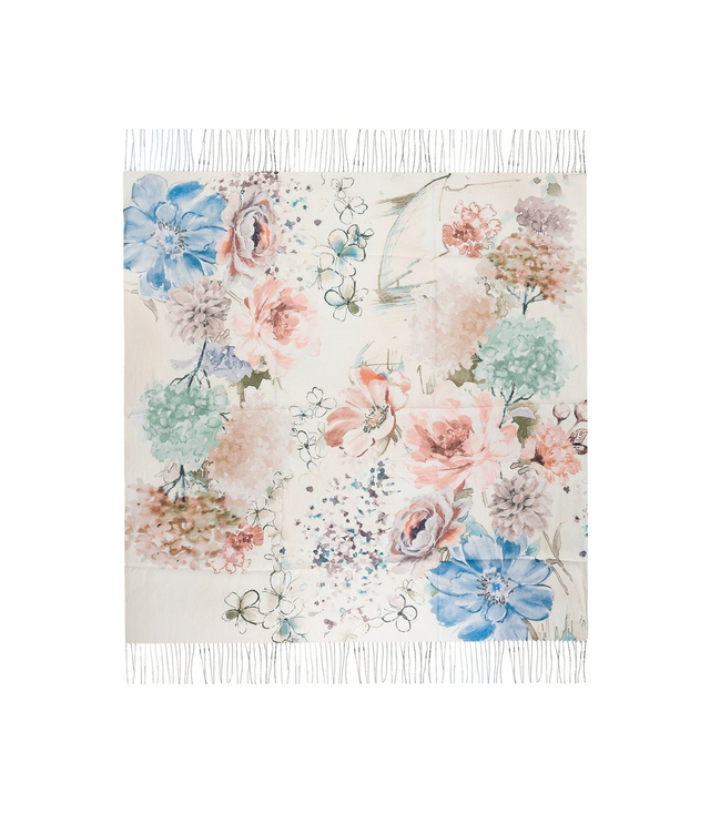 Women's scarf with floral pattern 100x100