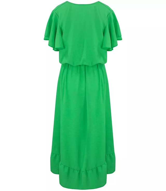 Envelope MAXI dress with Spanish frill