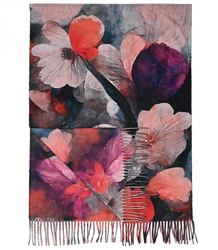 Szal szalik Chusta frędzle ciepły kwiaty miękki gładki 180x70 cm
