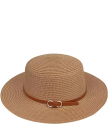 Women's raffia straw hat with classic strap