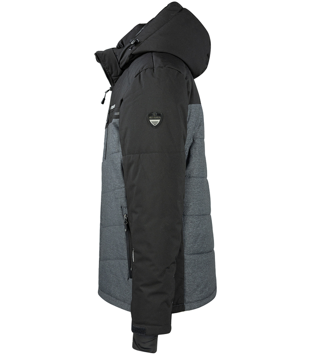 Men's quilted jacket with hood winter two-tone jacket