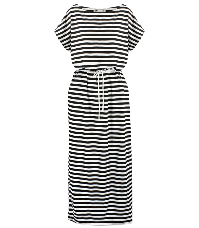 Long striped maxi dress with elastic band and string MARTA