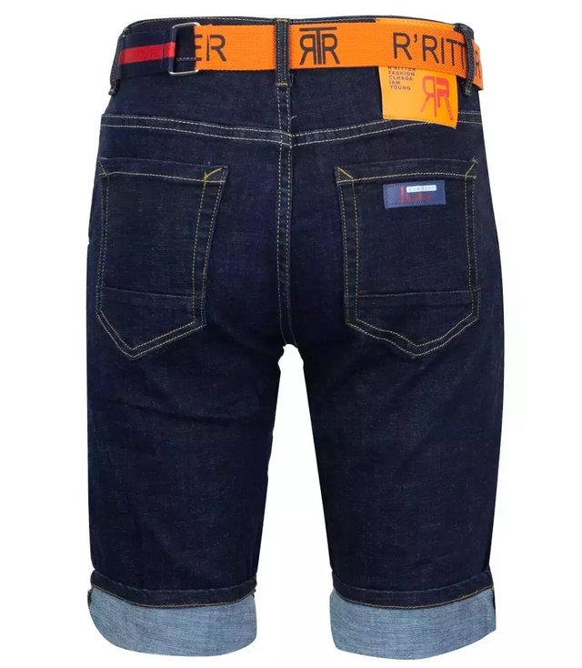 Men's denim shorts shorts + belt