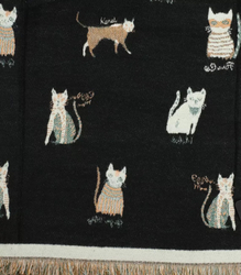 Warm double sided scarf cats knitted fabric