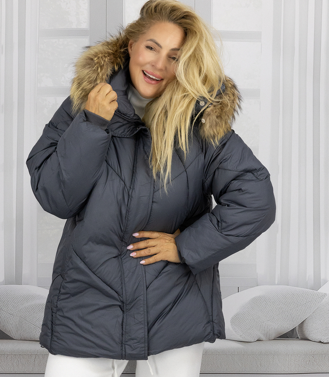 Warm winter jacket trapeze cut COCO