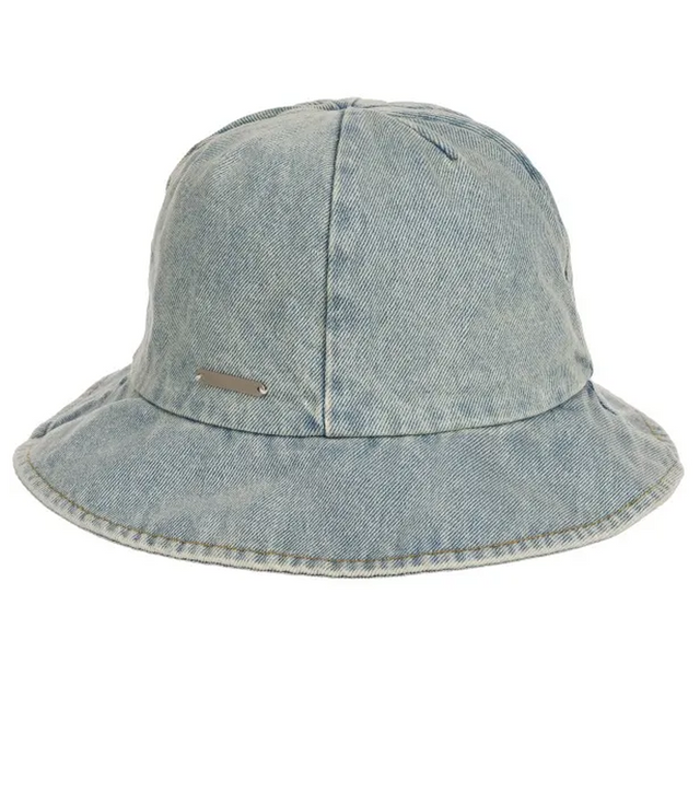 Kapelusz typu bucket jeansowy z troczkiem
