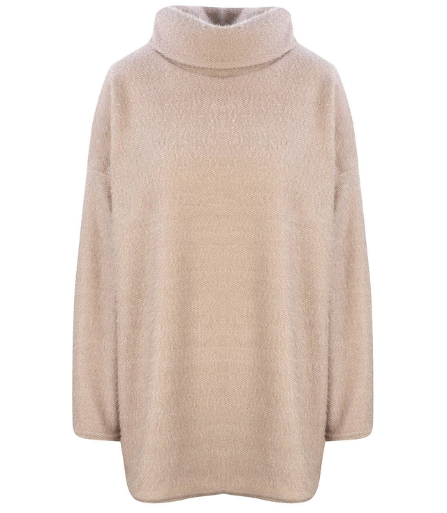 Luźny sweter z golfem puszysty ciepły GOLF