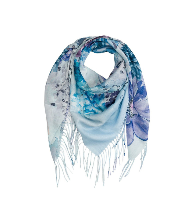 Women's scarf with floral pattern 100x100