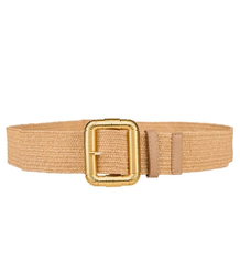 Braided women's belt with large buckle