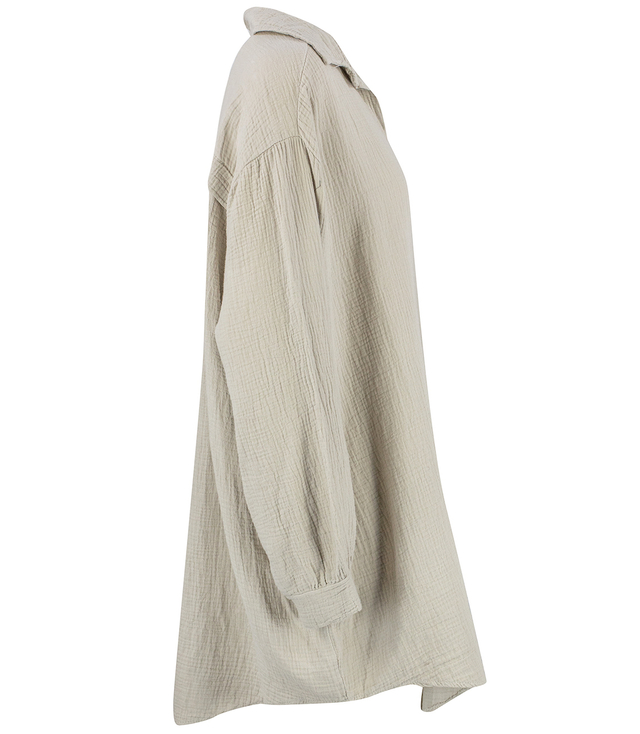 TRINA long, loose muslin shirt