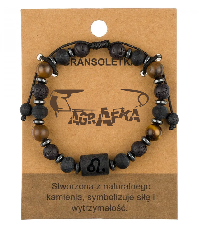 Men's bracelet with natural stones