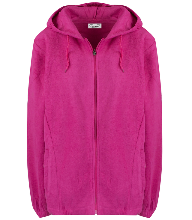 Warm fleece zippered sweatshirt with hood ALMA