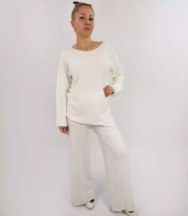 Sweater set tracksuit knit sweatshirt pants