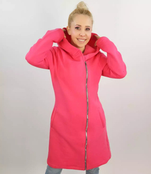 Long sweatshirt overlay asymmetric BASIC zipper