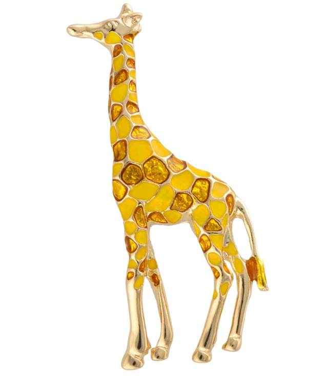 Przepiękna ozdobna śliczna broszka żyrafa złota