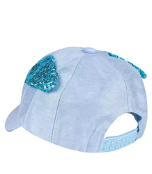 Children's hat with a cat and sequins visor