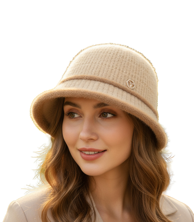 Women's hat cloche patch flower