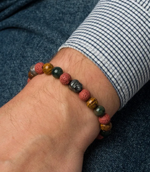 Men's bracelet with natural stones