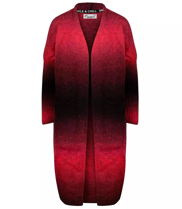 Long cardigan thick colorful ombre sweater