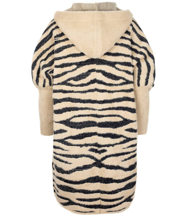 Stylowa kurtka Alpaka z kapturem Zebra 