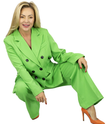 Elegant set of pants and jacket double-breasted oversize suit KLARA