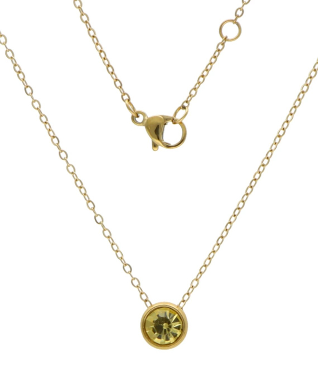 Necklace gold steel birthstone november