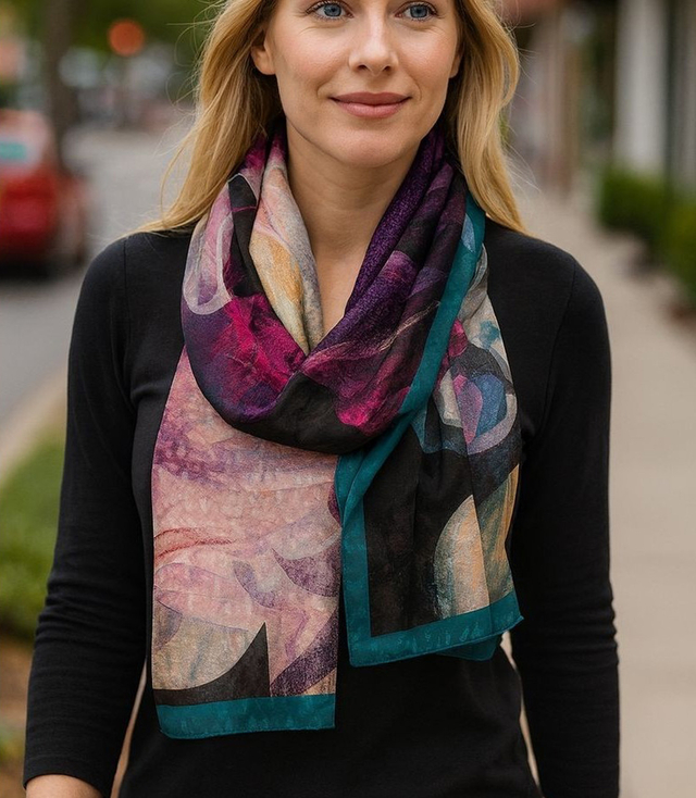 Women's patterned shawl 70x180