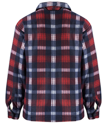 Warm fleece checked men's shirt insulated with faux fur