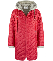 Warm women's transitional jacket, detachable hood, Quilted LAURA