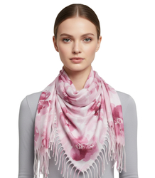 Floral women's scarf shawl with tassels