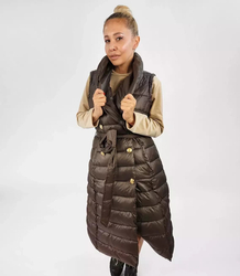 Quilted jacket coat sleeveless 4W1 FUR