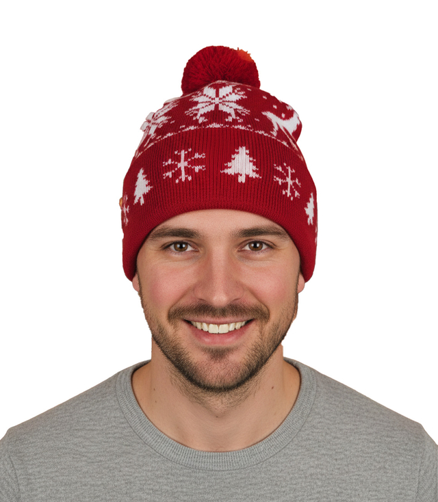 Winter Christmas hat with pom-pom - perfect for preze