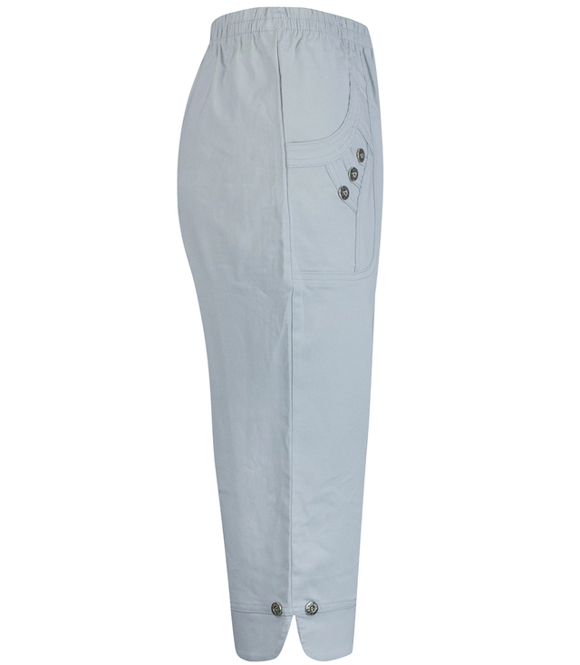 Comfortable, elastic 3/4-length trousers with an elastic band, plus size DORIS