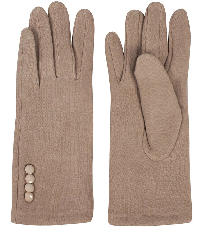 Women's gloves insulated with fur buttons Touch Five-fingered