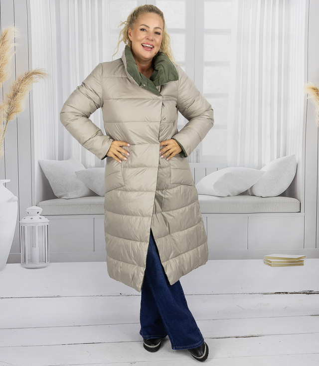 Women's long jacket double-sided quilted coatEMMA
