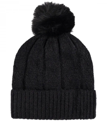 Warm women's cap with pom-pom autumn winter hat 