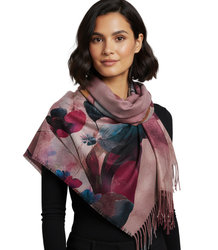 Square shawl scarf for women with tassels AGRAFKA