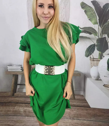 Cotton simple dress with frills