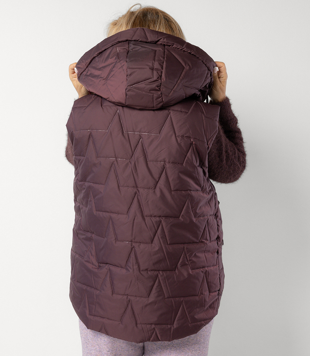 Women's quilted sleeveless hooded jacket MARINA
