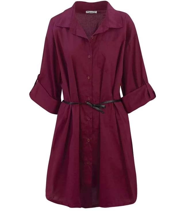 Long shirt Basic cotton shirt dress