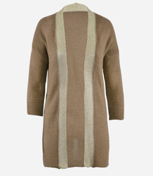 Stylowy elegancki kardigan złota nitka