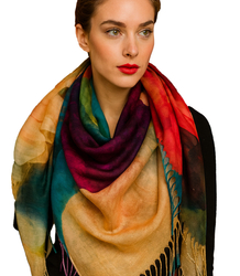 Kwiatowa chusta damska lekka – elegancka apaszka 100x100