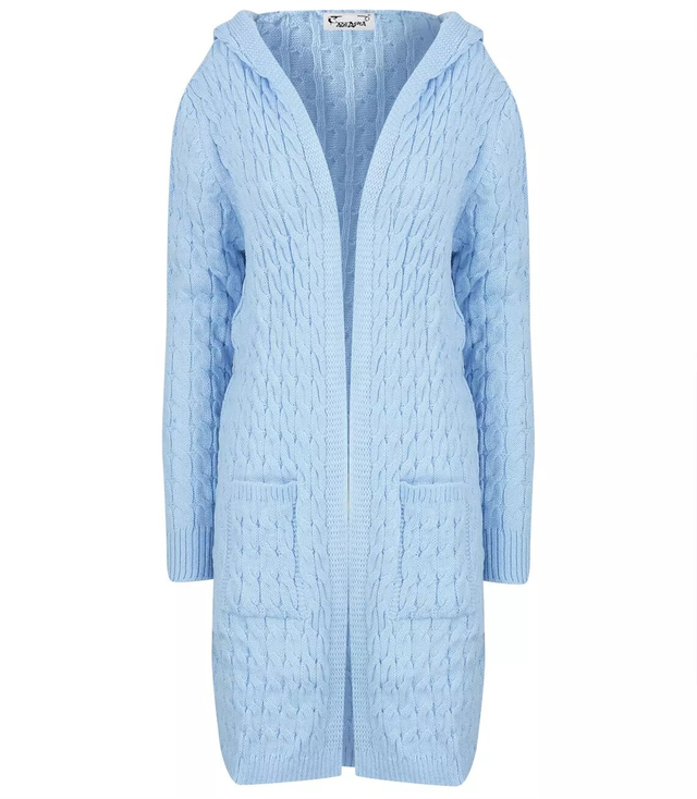 Braided plaid cardigan with hood ZUZA