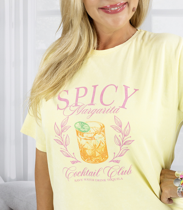 Długi damski T-shirt  tunika luźny fason kolorowy nadruk  SPICY