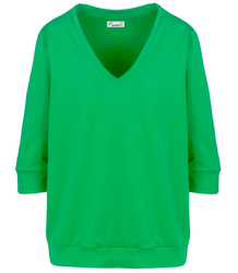 Thin cotton boxy sweatshirt neckline MINIE