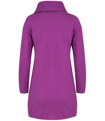 Thin long sweatshirt with a diagonal zipper and a BEATA neck warmer